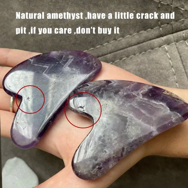 Amethyst Sawtooth Face Roller Natural Stone Crystal Massage Acupuncture Tool Health Beauty Neck Slimming Anti Wrinkle Cellulite