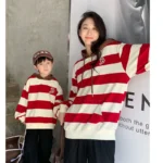 Mom and Son Matching Hooded Sweatshirts Fashion Mother Daughter Same Clothes Mummy and Me Hoodie 2023 Korean Children's Clothing