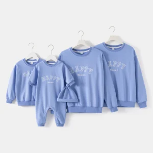 Family Fashion Sweatshirts Baby And Daddy Matching Clothes Mother And Daughter Son Autumn Long Sleeve Tops Women Girl Clothing