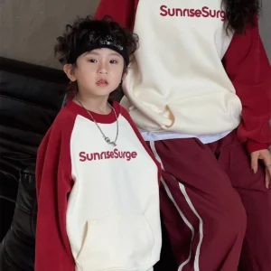 Family Sweatshirts Winter New Parent-child Matching Clothes Fashion Mother Father and Daughter Baby Son Long Sleeve Tops Korean