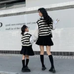 Mother And Daughter Matching Clothes Sets Women Shirts Vest Skirts Outfits Korean kids Sleeveless Blouse Mom Baby Girls Clothing