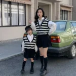 Mother And Daughter Matching Clothes Sets Women Shirts Vest Skirts Outfits Korean kids Sleeveless Blouse Mom Baby Girls Clothing