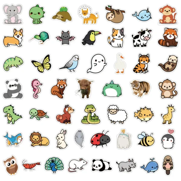 100PCS Cartoon New Cute Little Animal Series Graffiti Waterproof Stickers Creative Trend NotebookRefrigeratorComputer Decoration