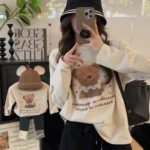 Family Long Sleeve T Shirt for Daddy and Son Autumn Clothes Korean Mommy and Daughter Matching Clothes Fall Infant Baby Bodysuit