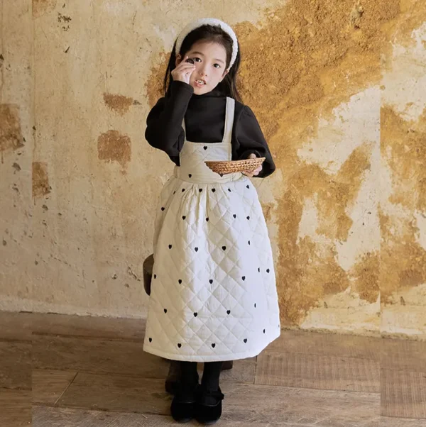 Winter Warm Mother Daughter Matching Cotton Long Skirt+shirt Suit Girls and Mom Thick Tops Two Piece Outfits Women Clothes Sets