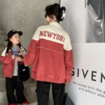 Mother and Children Jackets Mom and Daughter Son Fashion Coats New Autumn Children's Clothes Parent-child Coordination Clothes