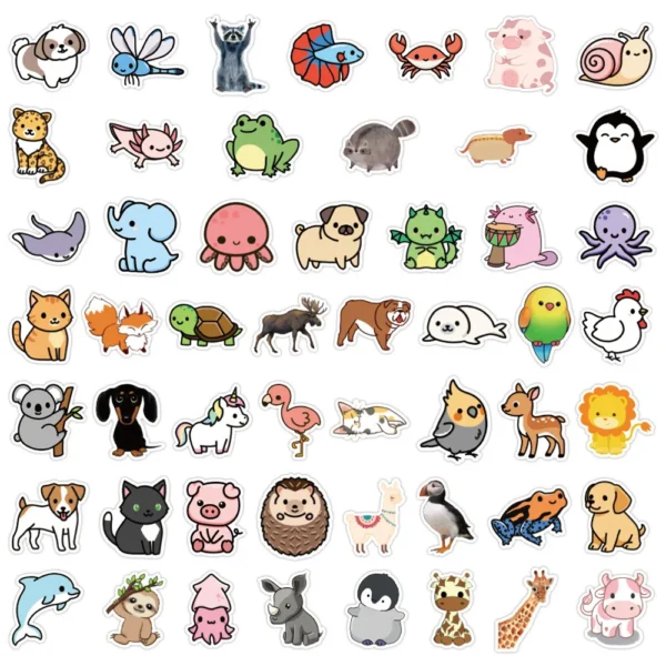 100PCS Cartoon New Cute Little Animal Series Graffiti Waterproof Stickers Creative Trend NotebookRefrigeratorComputer Decoration