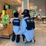 Family Matching Clothes 2023 Spring Autumn Fashion Mom and Son Same Blue Shirts Korean Style Dad Daughter Same Long Sleeve Tops