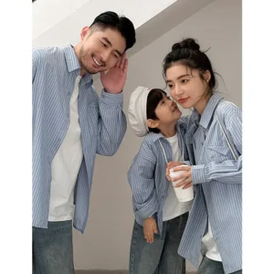 kf-Se80cab02270a466e852f930b28bc2369V-Family-Cotton-Long-Sleeve-Shirts-Parent-child-Fashion-Coat-Mother-and-Daughter-Jacket-Korean-Father-Son