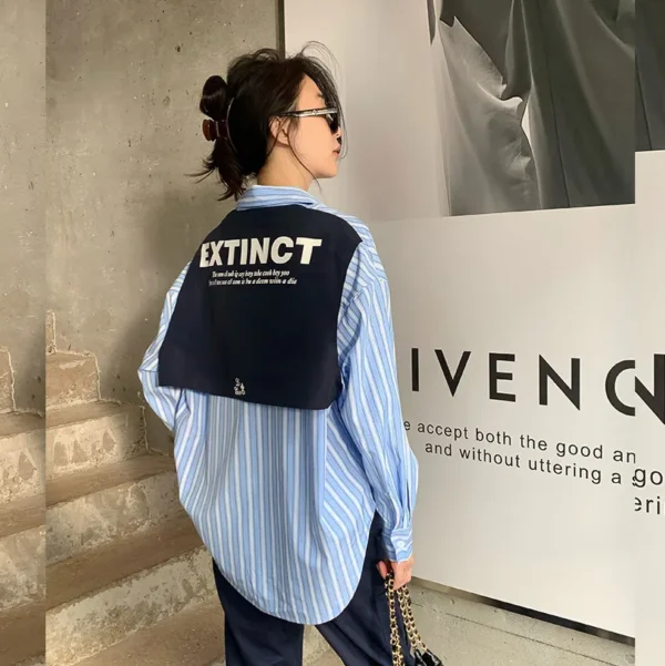 Family Matching Clothes 2023 Spring Autumn Fashion Mom and Son Same Blue Shirts Korean Style Dad Daughter Same Long Sleeve Tops